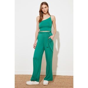 Trendyol Emerald Green Flare Knitted Pants vyobraziť