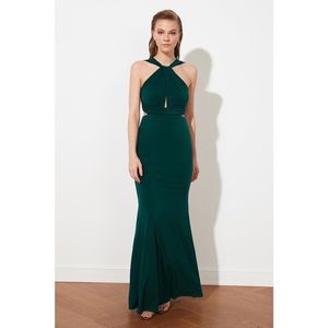 Trendyol Emerald Green Collar Detailed Evening Dress & Graduation Dress vyobraziť