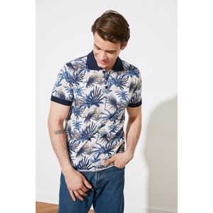 Trendyol Multi Color Men Slim Fit Leaf Pattern Short Sleeve Polo Neck T-shirt vyobraziť