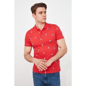 Trendyol Red Men's Short Sleeve Slim Fit Polo Collar T-shirt vyobraziť