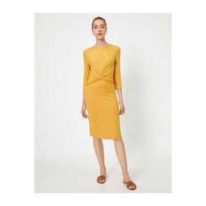 Koton Women's Yellow Ruffle Dress vyobraziť
