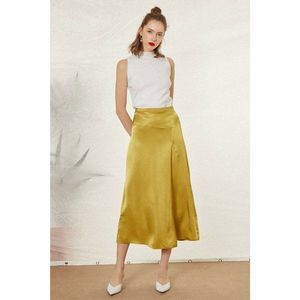 Koton Women's Yellow Straight Skirt vyobraziť