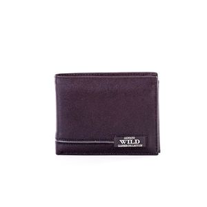 Black leather wallet with gray inserts vyobraziť
