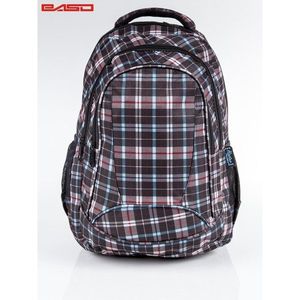Black checkered school backpack vyobraziť
