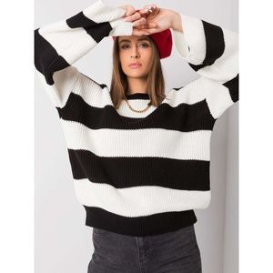 RUE PARIS Black and white striped sweater vyobraziť