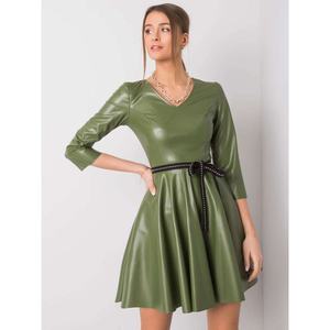 Green dress made of ecological leather vyobraziť