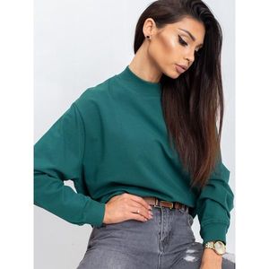 Basic dark green cotton sweatshirt vyobraziť
