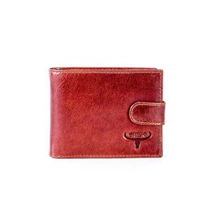 Natural brown leather wallet with a clasp vyobraziť