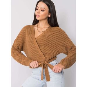 SUBLEVEL Light brown sweater with a tie vyobraziť