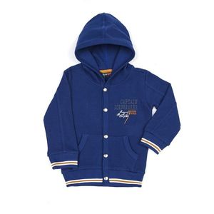 Zipped cotton children´s sweatshirt with a hood, blue vyobraziť