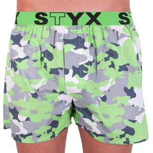 Men's shorts Styx art sports rubber green camouflage (B559) vyobraziť