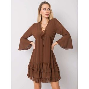 Brown dress with flounces vyobraziť