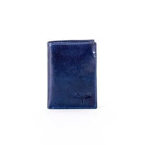 Navy blue wallet for a man with embossed emblem vyobraziť