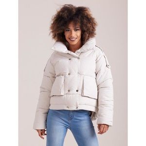 Short ecru winter jacket vyobraziť