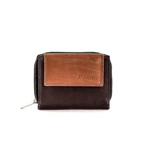 Black leather wallet with brown trim vyobraziť