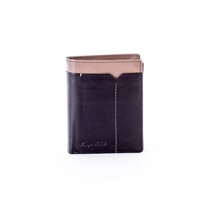 Black and beige wallet for a man with a decorative finish vyobraziť
