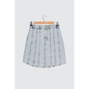 Trendyol Blue Seam Detailed Skirt Top Tassel Mini Denim Skirt vyobraziť