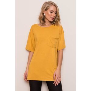 BSL Dark yellow loose-fitting t-shirt vyobraziť