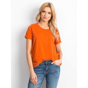 Basic dark orange cotton t-shirt for women vyobraziť