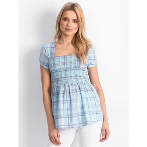 Blue checkered women´s blouse vyobraziť