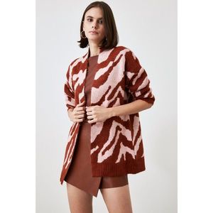 Trendyol Tile Zebra Patterned Knitwear Cardigan vyobraziť