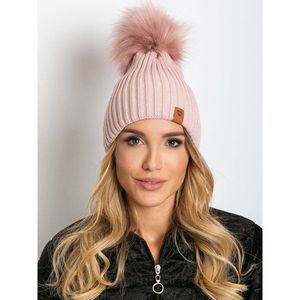 Dusty pink cap with a pompom vyobraziť