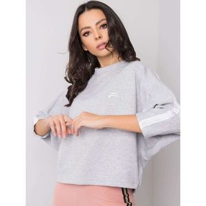 FOR FITNESS Gray and white sweatshirt without a hood vyobraziť