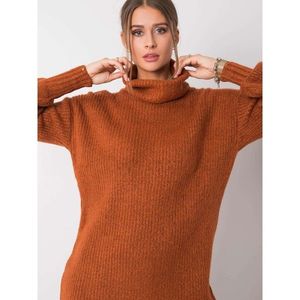 RUE PARIS Light brown turtleneck sweater vyobraziť