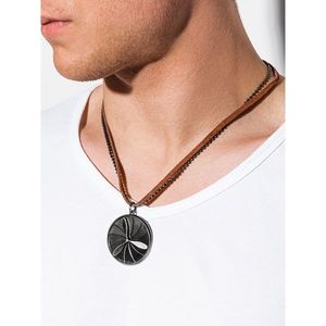 Ombre Clothing Men's necklace on the leather strap A351 vyobraziť