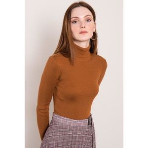 BSL Light brown turtleneck sweater vyobraziť