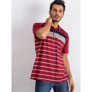 Men´s striped polo shirt in burgundy and navy blue vyobraziť
