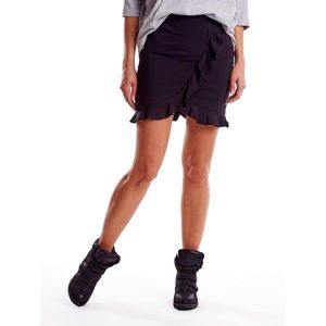 Black women´s skirt with a frill vyobraziť