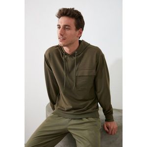 Trendyol Khai Men's Hooded Regular Pocket Detailed Sweatshirt vyobraziť