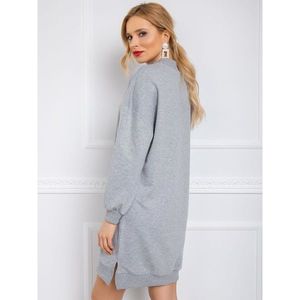 RUE PARIS Gray sweatshirt dress vyobraziť