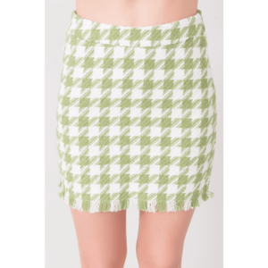 BSL Green and white mini skirt vyobraziť