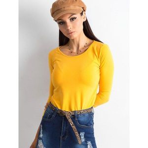 Basic dark yellow cotton blouse vyobraziť