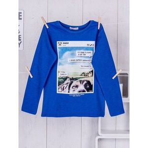 Blue blouse for a boy with a print vyobraziť