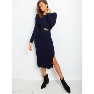 Knitted navy blue maxi dress vyobraziť
