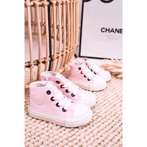 Children's High Sneakers With A Zipper BIG STAR HH374087 Pink vyobraziť
