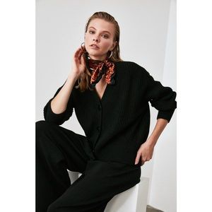 Trendyol Black Button Detailed Knitwear Cardigan vyobraziť