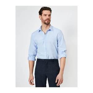 Koton Men's Blue Button Detailed Shirt vyobraziť