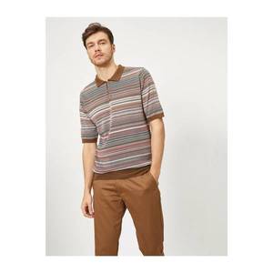Koton Men's Coffee Patterned Sweater vyobraziť