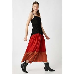 Koton Women's Black Strap Color Block Dress vyobraziť
