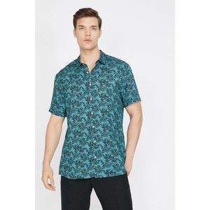 Koton Men's Green Patterned Shirt vyobraziť