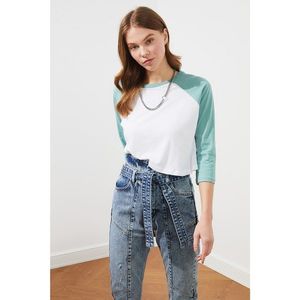 Trendyol Mint Basic Reglan Arm Knitted T-Shirt vyobraziť