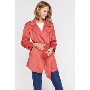 Koton Women's Red Suede Looking Trench Coat vyobraziť
