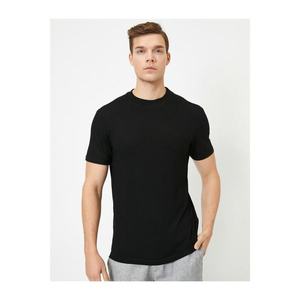 Koton Men's Black Bike Collar T-Shirt vyobraziť