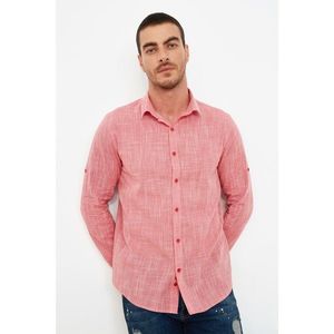 Trendyol Tile Male Slim Fit Flam Plaid Epaulette Shirt vyobraziť