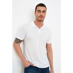 Trendyol White Men's Polo Neck T-shirt vyobraziť