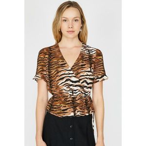 Koton Women Brown Zebra Print Blouse vyobraziť